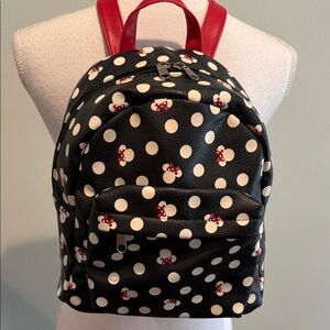 DISNEY MINI MOUSE Polka Dot Mini Backpack with Red Accents